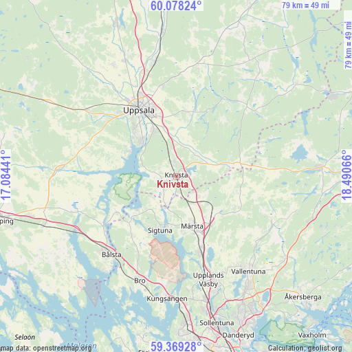 Knivsta on map
