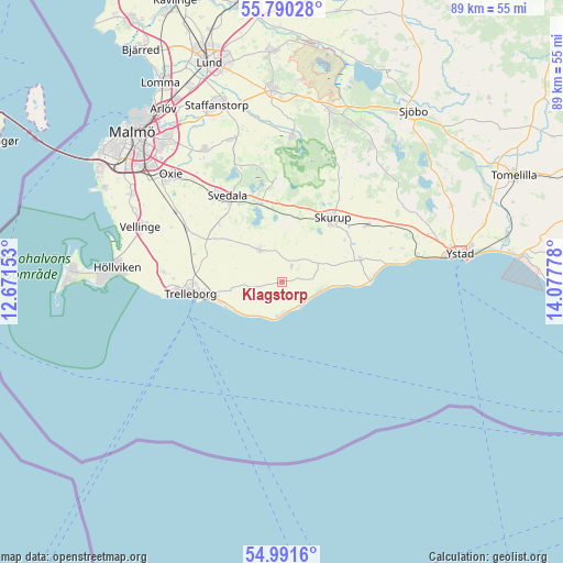 Klagstorp on map