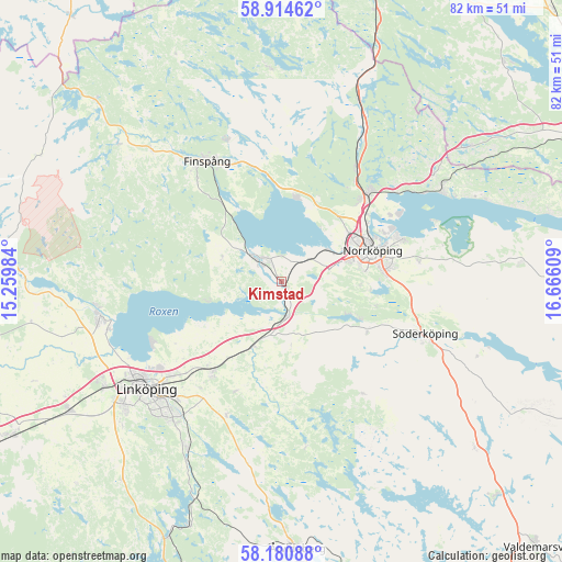 Kimstad on map