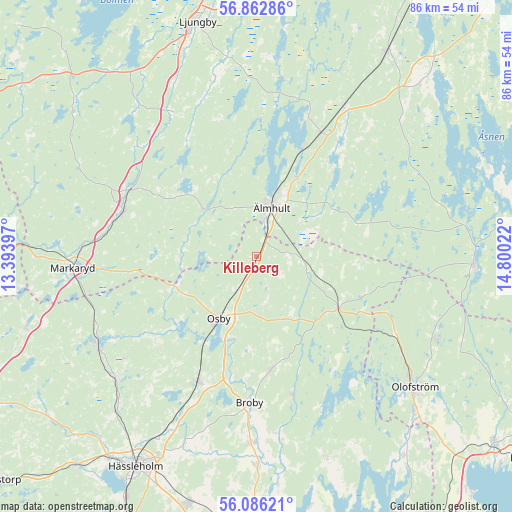 Killeberg on map