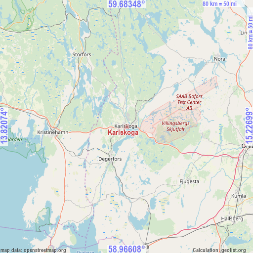 Karlskoga on map