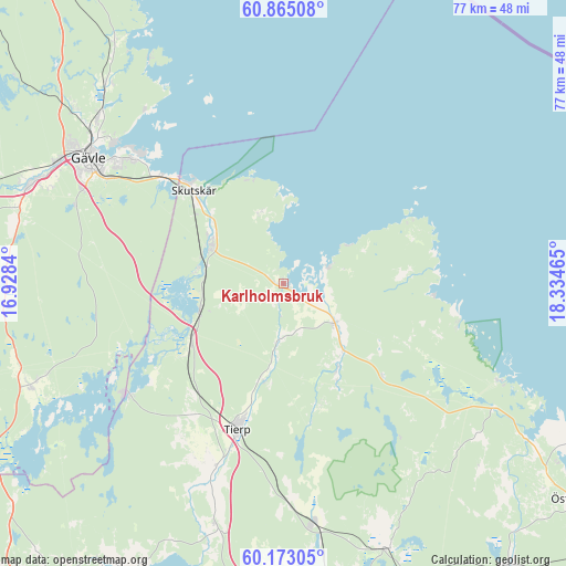 Karlholmsbruk on map