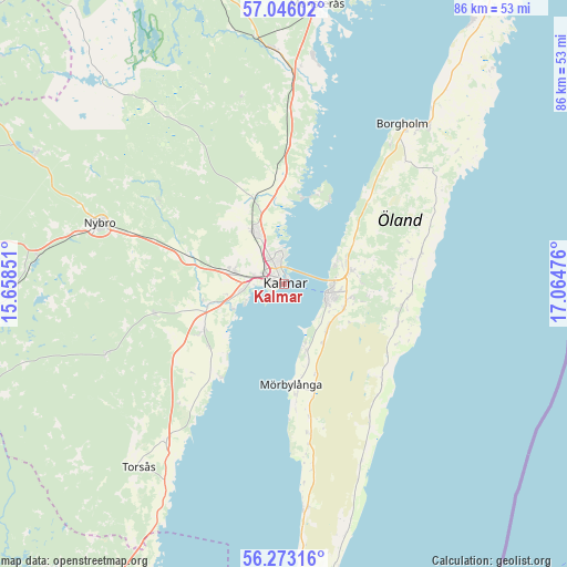 Kalmar on map
