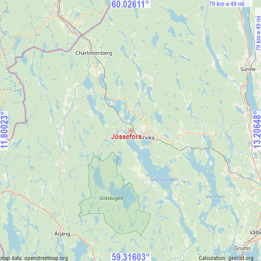 Jössefors on map