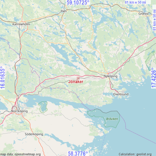 Jönåker on map