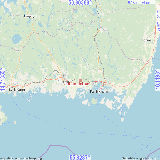 Johannishus on map