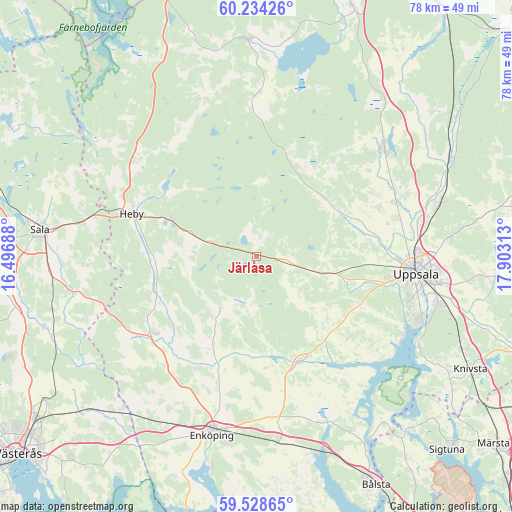 Järlåsa on map