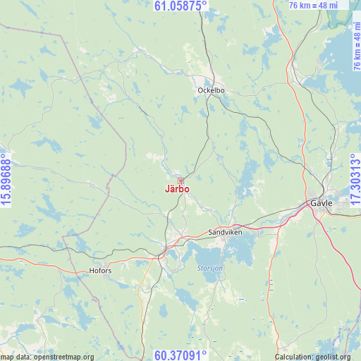 Järbo on map