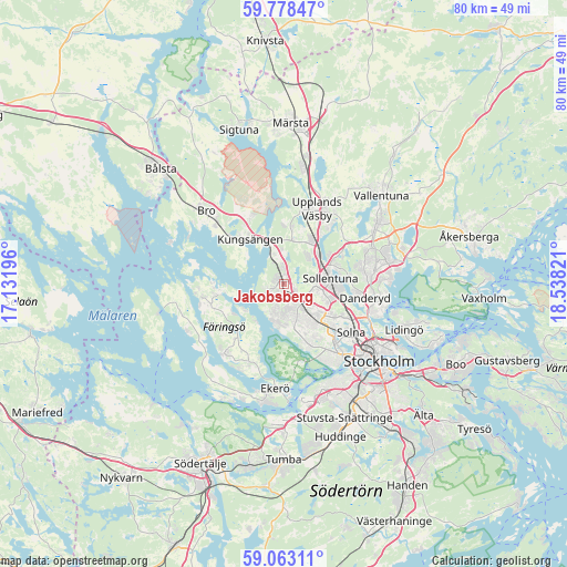 Jakobsberg on map