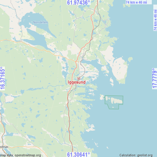 Iggesund on map