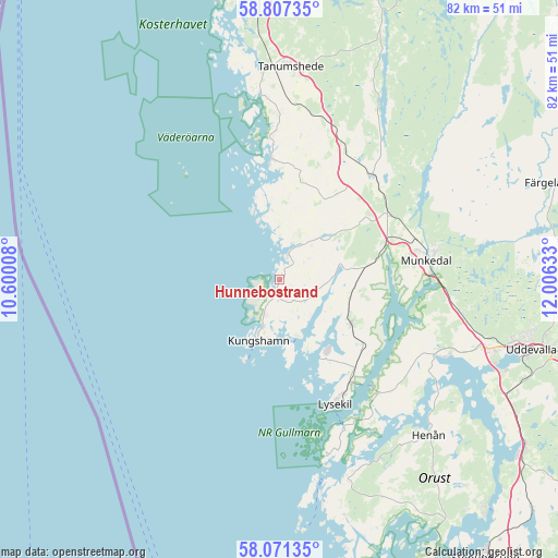 Hunnebostrand on map