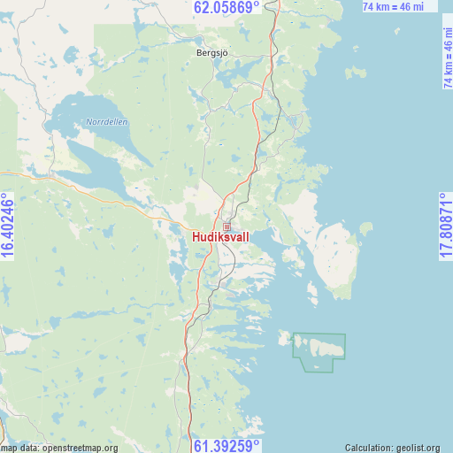 Hudiksvall on map