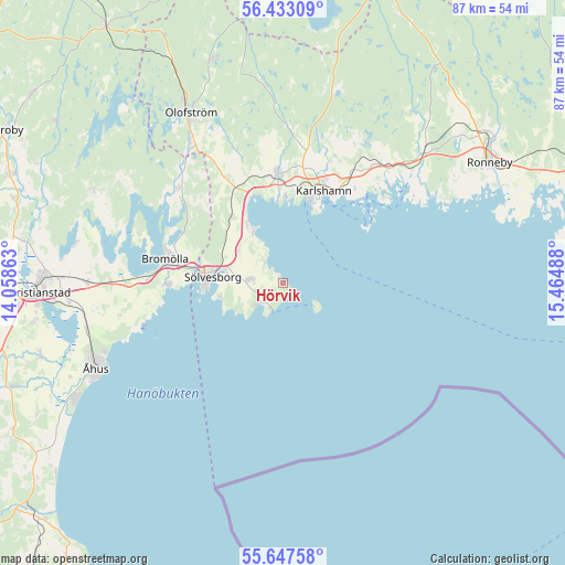 Hörvik on map