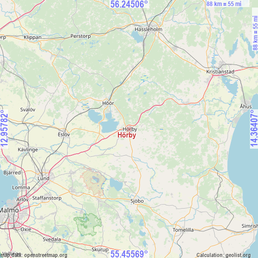 Hörby on map