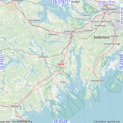 Hölö on map