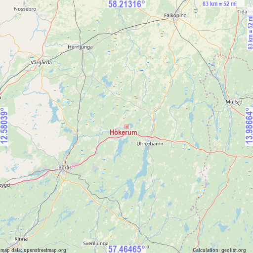 Hökerum on map