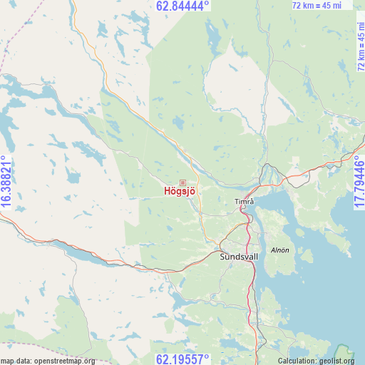 Högsjö on map