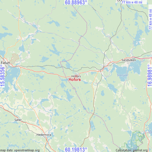 Hofors on map
