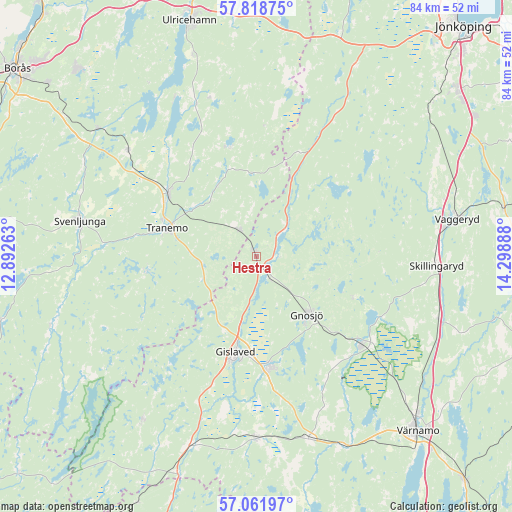 Hestra on map