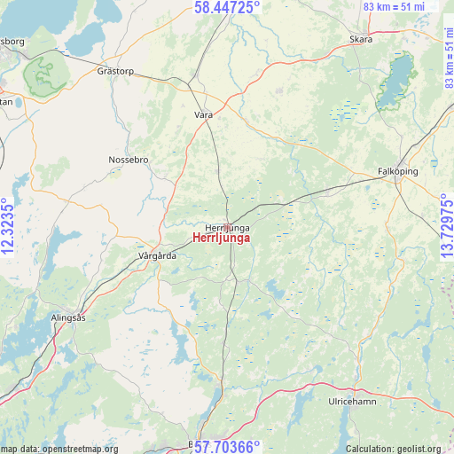 Herrljunga on map