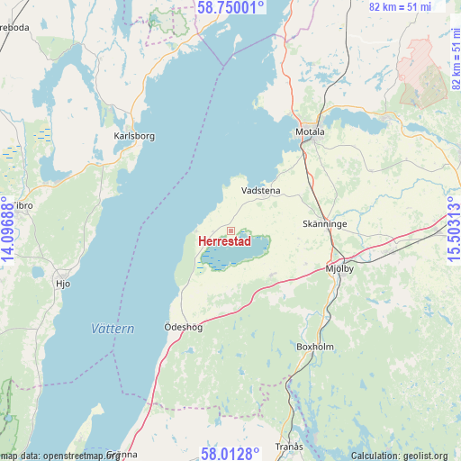 Herrestad on map