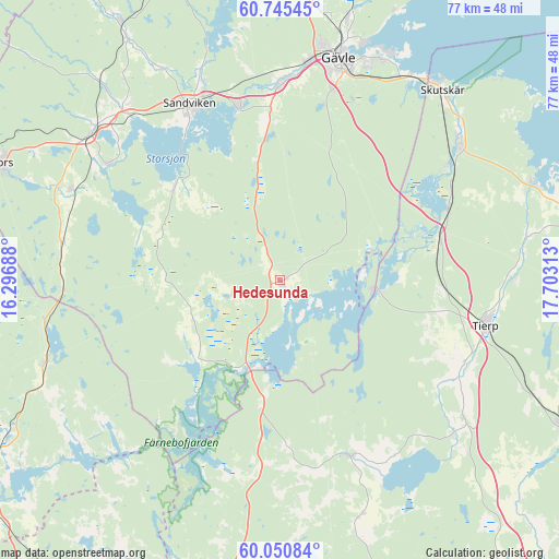 Hedesunda on map