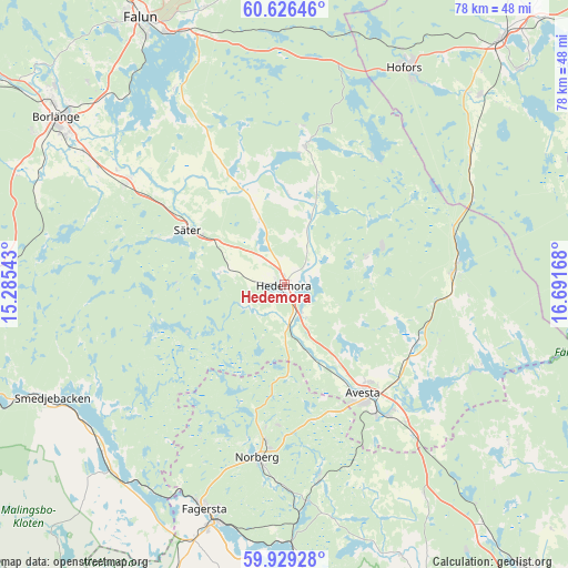 Hedemora on map