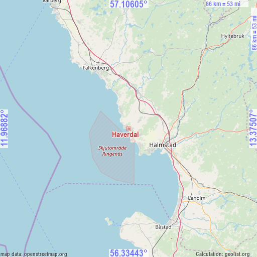 Haverdal on map