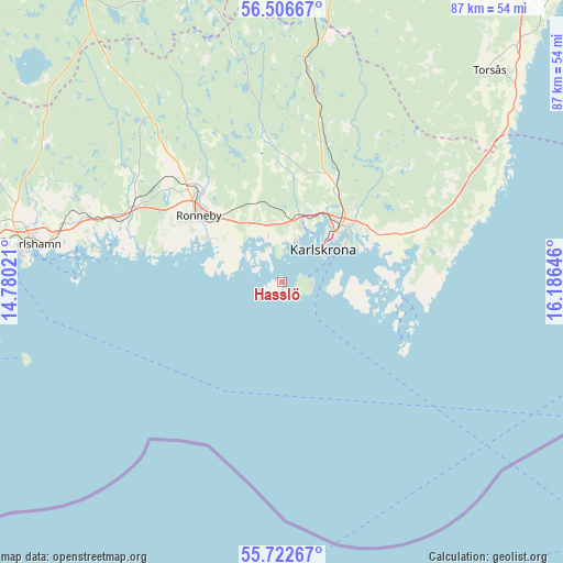Hasslö on map