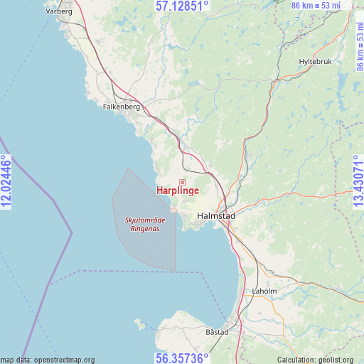 Harplinge on map