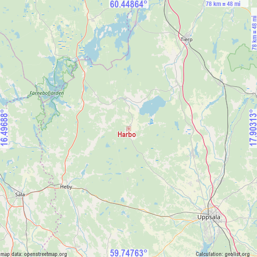 Harbo on map