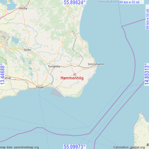 Hammenhög on map