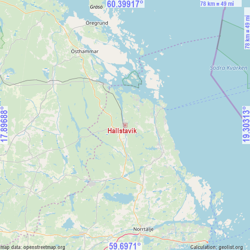 Hallstavik on map