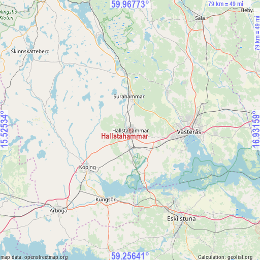 Hallstahammar on map