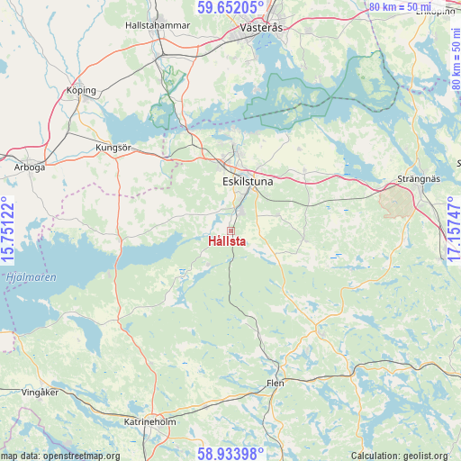 Hållsta on map