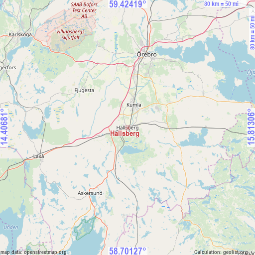 Hallsberg on map