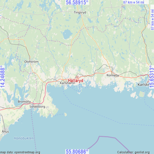 Hällaryd on map