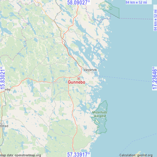 Gunnebo on map