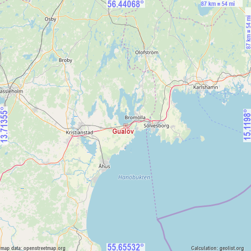 Gualöv on map