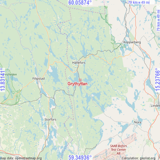 Grythyttan on map