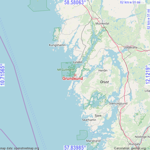 Grundsund on map