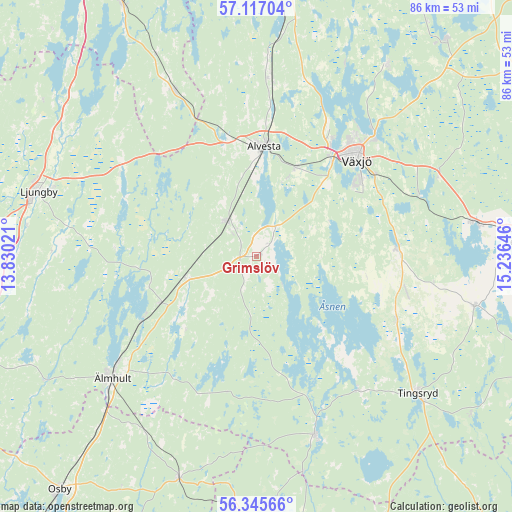 Grimslöv on map