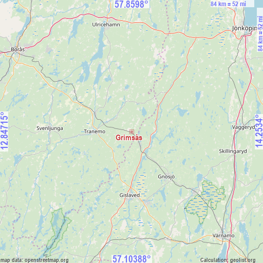 Grimsås on map