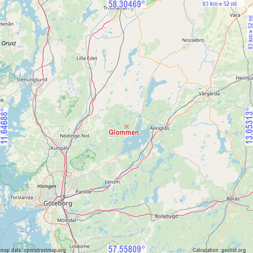 Glommen on map