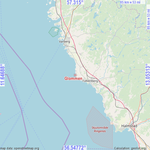 Glommen on map