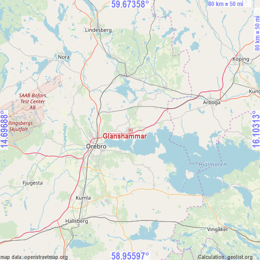 Glanshammar on map