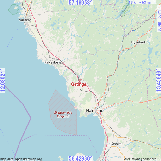 Getinge on map