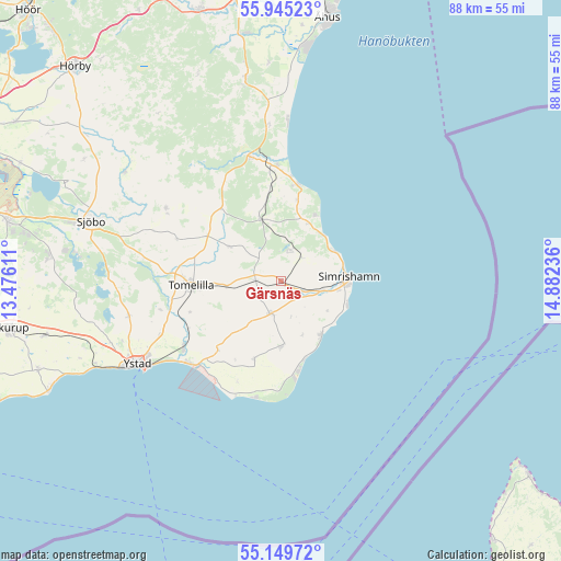 Gärsnäs on map