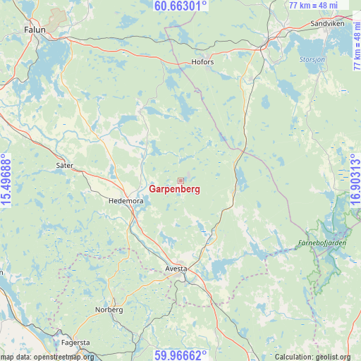 Garpenberg on map