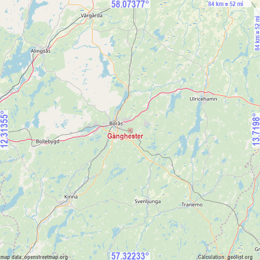 Gånghester on map